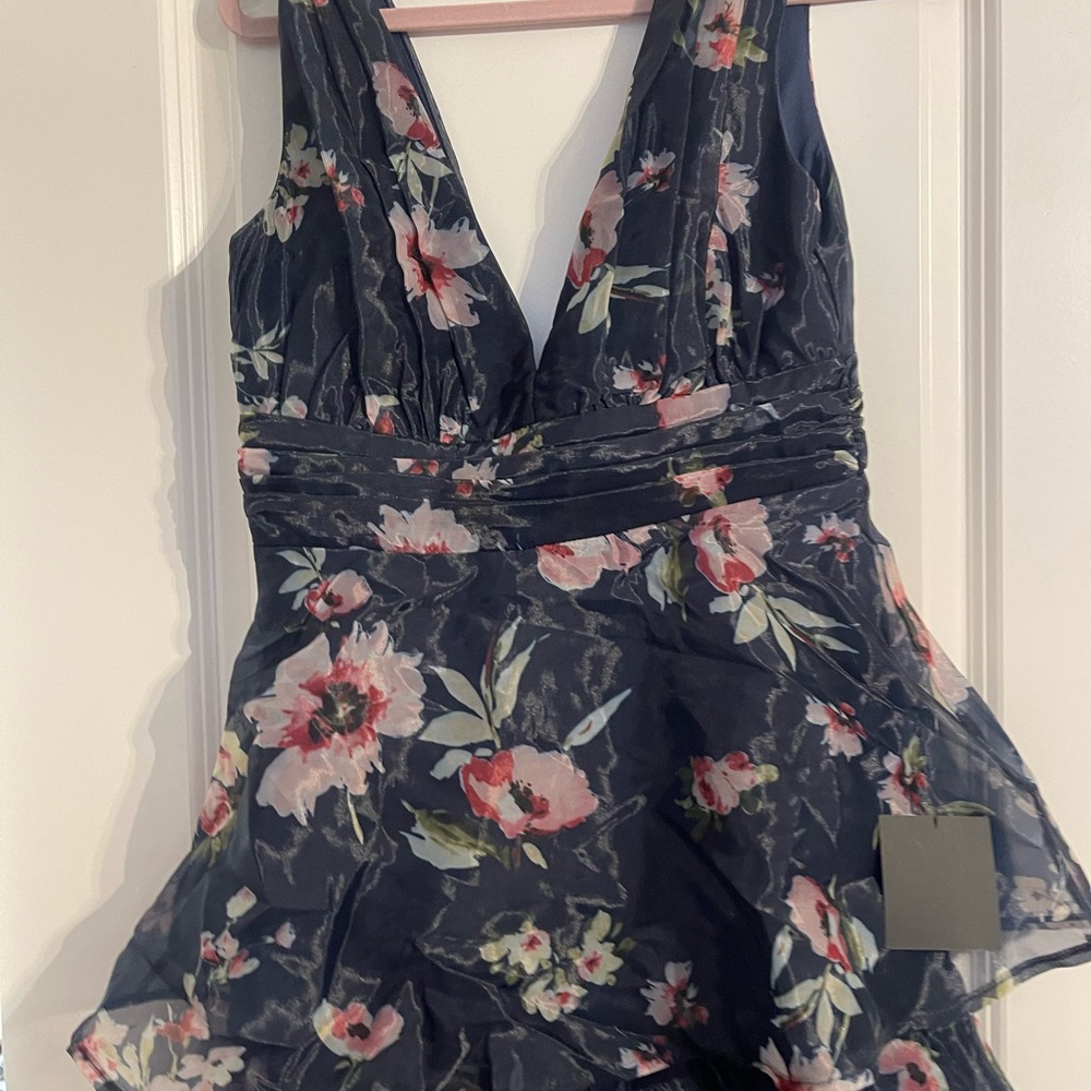 Lulu's Navy Floral Dress